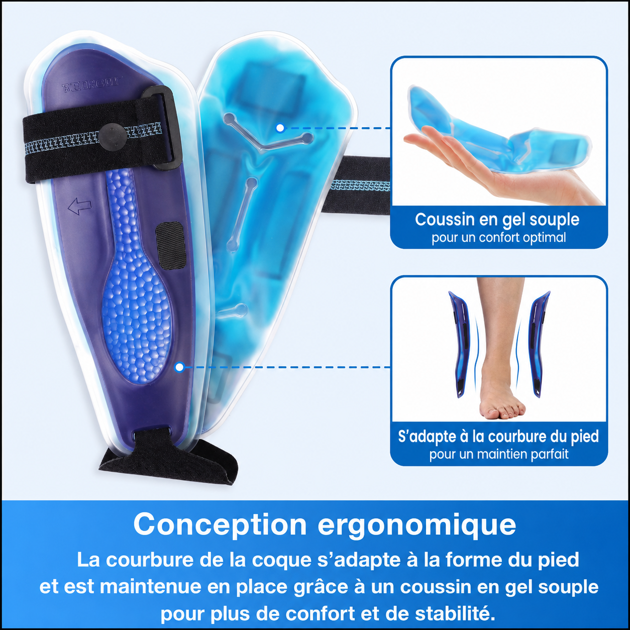 Attelle de cheville pour soutenir le pied, fractures et entorses