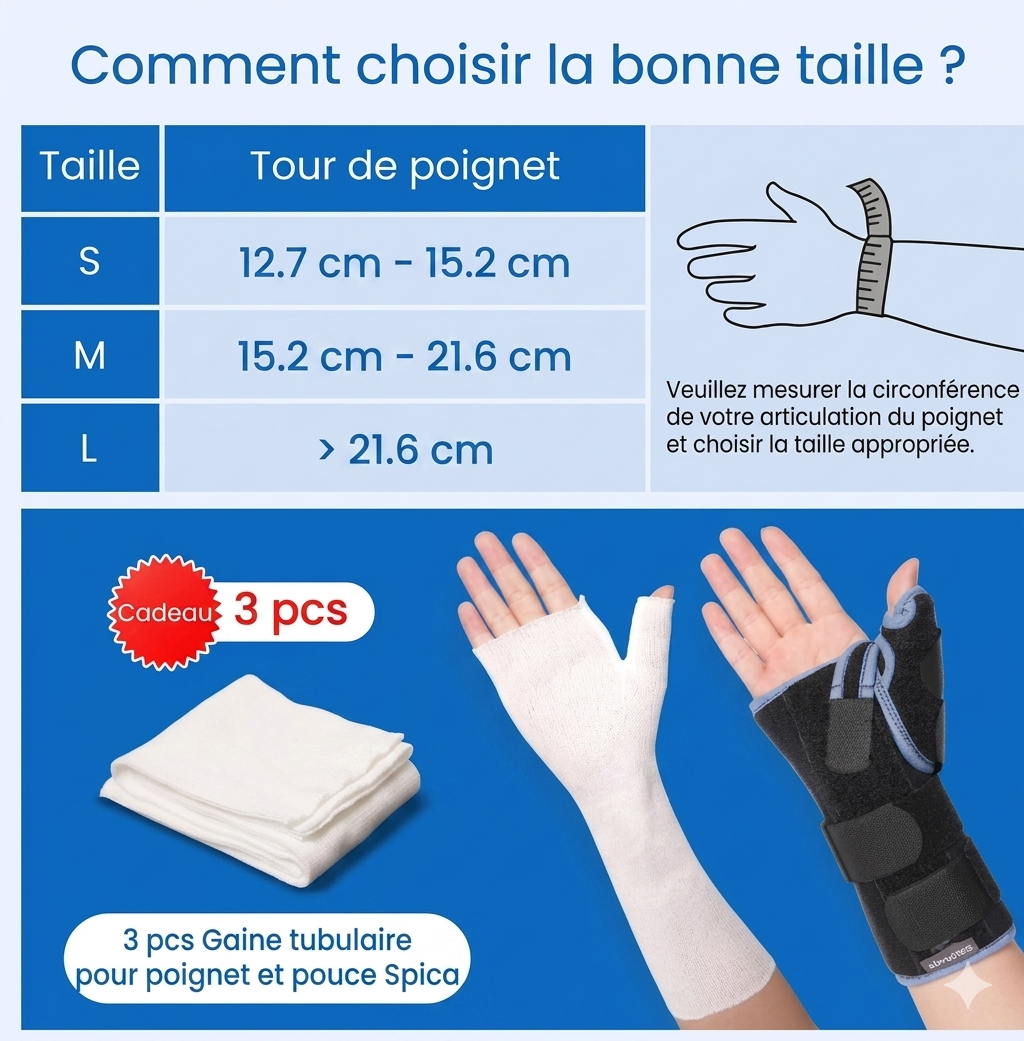 Attelle de poignet avec stabilisateur de pouce