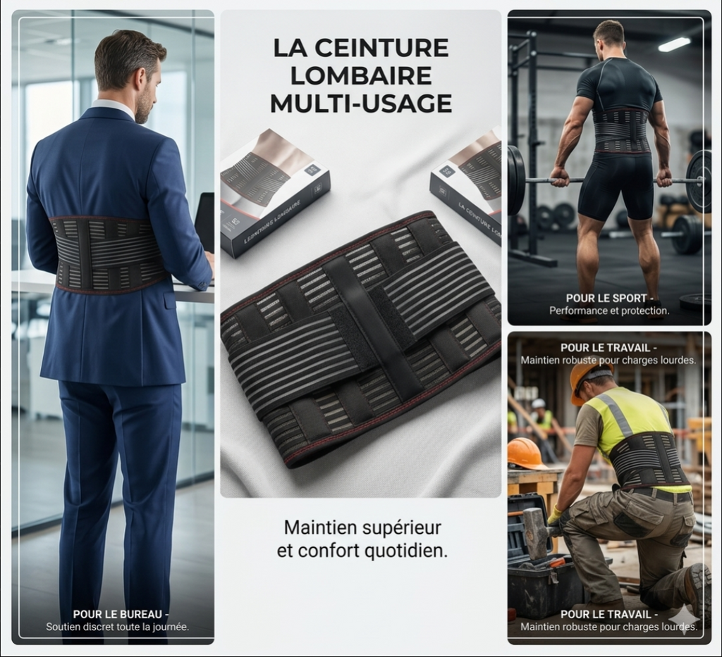Ceinture lombaire respirante pour les douleurs de hernie discale ou de sciatique