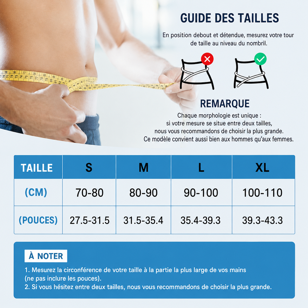 Ceinture lombaire respirante pour les douleurs de hernie discale ou de sciatique