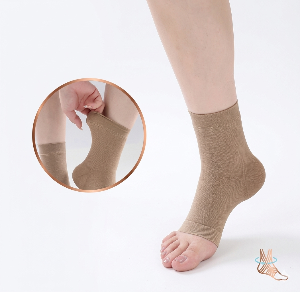 Chaussettes de compression courte pieds ouverts, classe 2 (20-30mmHg)