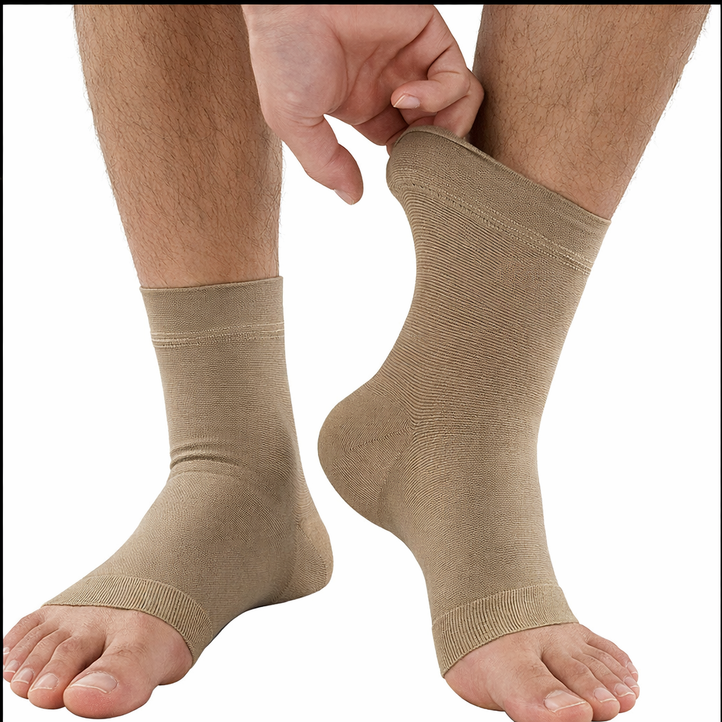 Chaussettes de compression courte pieds ouverts, classe 2 (20-30mmHg)