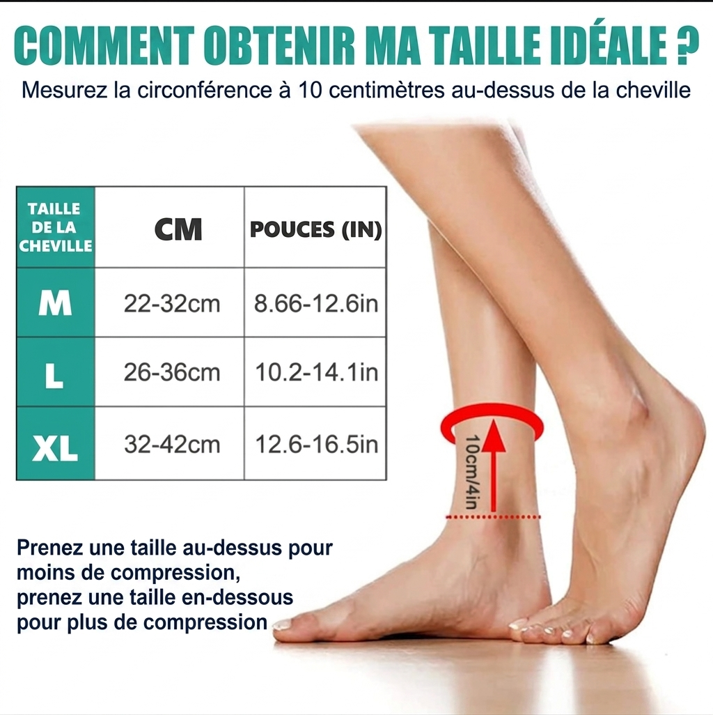 Chevillière élastique ajustable, soutien du pied et stabilisateur