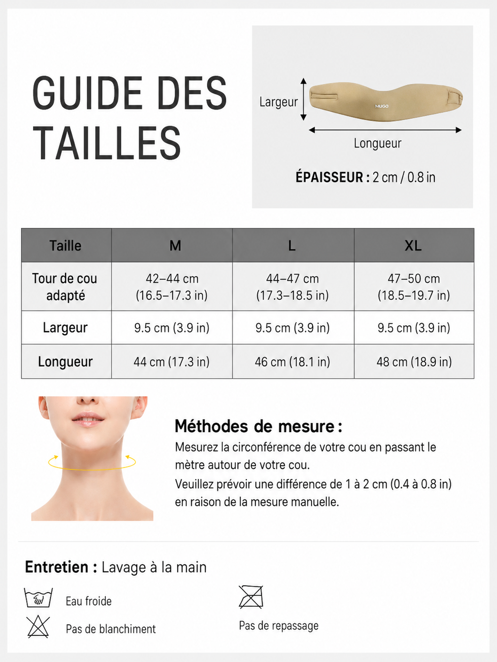 Collier cervical souple anatomique