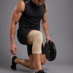 Manchon de Soutien du Genou à Compression Élastique beige