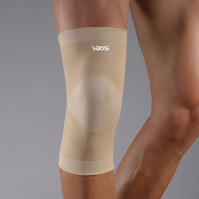 Manchon de Soutien du Genou à Compression Élastique beige
