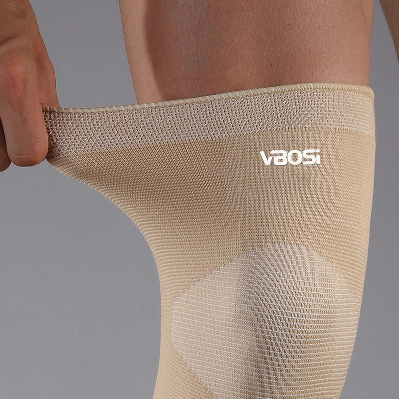 Manchon de Soutien du Genou à Compression Élastique beige