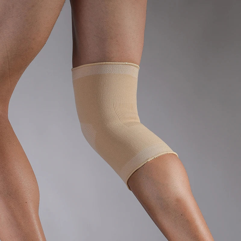 Manchon de Soutien du Genou à Compression Élastique beige