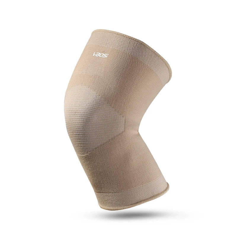 Manchon de Soutien du Genou à Compression Élastique beige