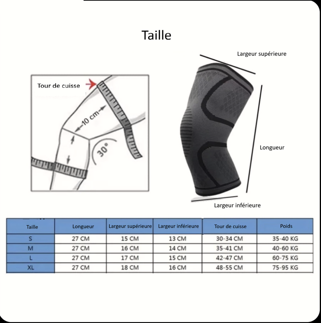 Manchon de Soutien du Genou à Compression Élastique beige